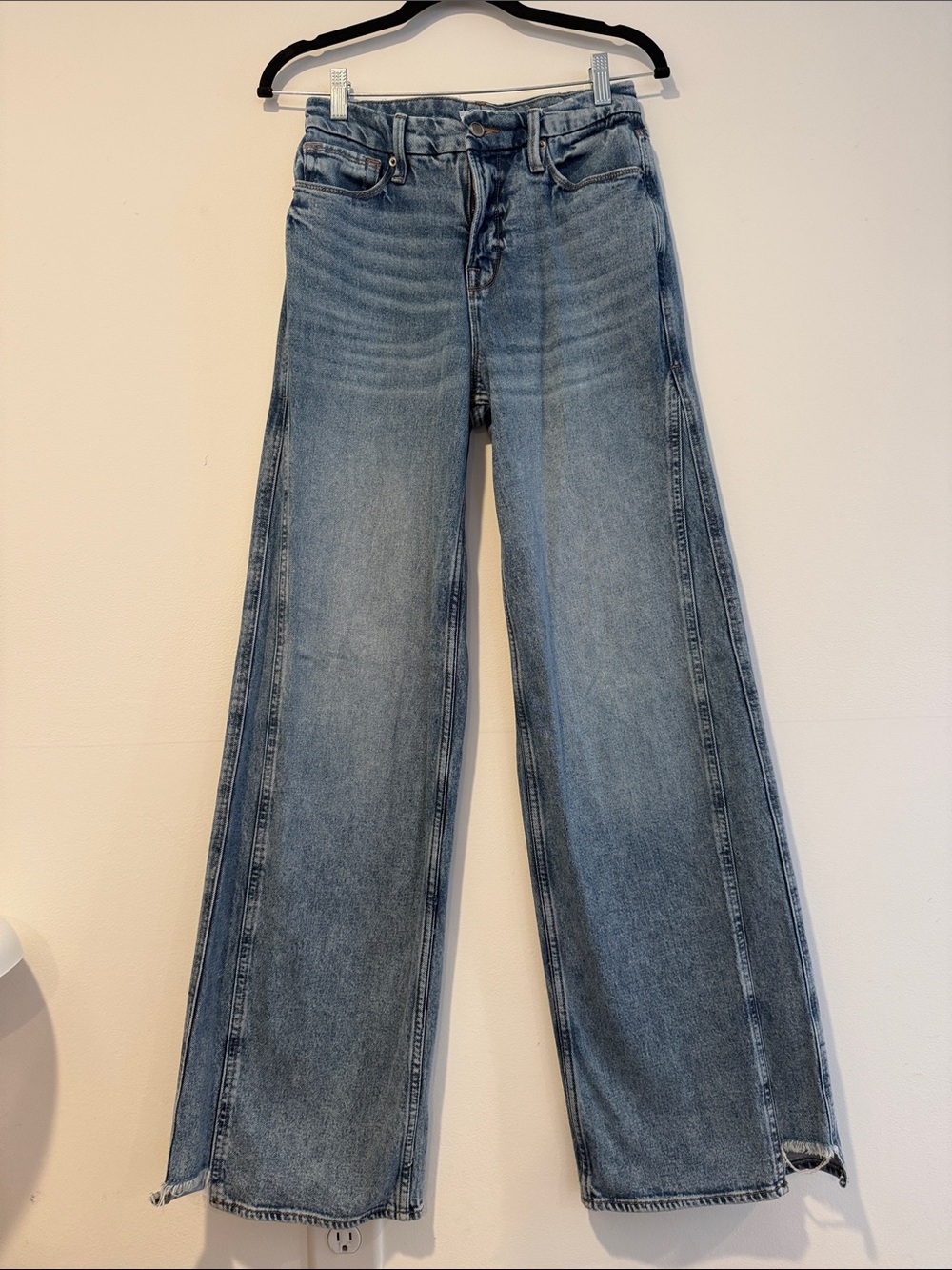Good American “Good Skate” Wide Leg Jeans